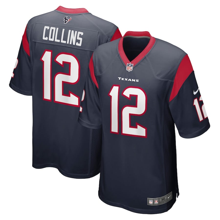 Nico Collins 12 Houston Texans Men Game Jersey - Navy JS3007 Saliibo