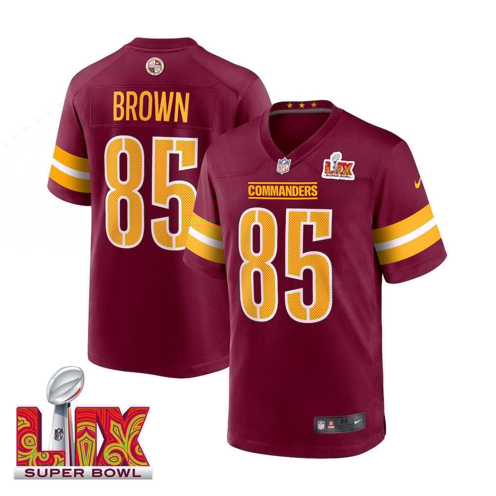 Noah Brown #85 Washington Commanders Super Bowl LIX Jersey - Men's - Burgundy JS5260 Saliibo