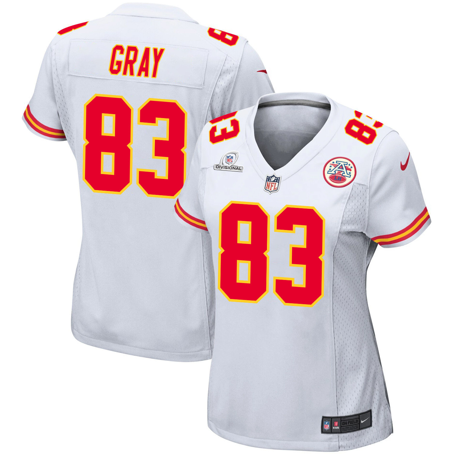 Noah Gray 83 Kansas City Chiefs Super Bowl LVIII Patch Game Women Jersey - White JS3364 Saliibo