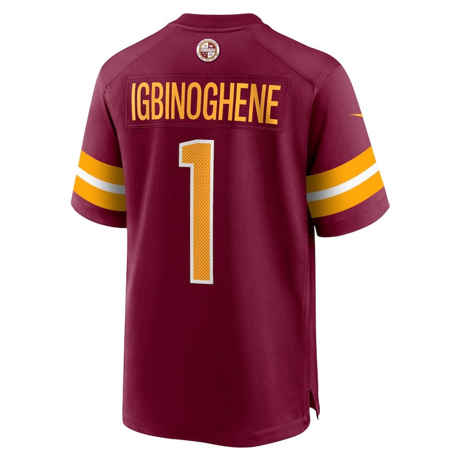 Noah Igbinoghene #1 Washington Commanders Super Bowl LIX Jersey - Men's - Burgundy JS5299 Saliibo - Image 3