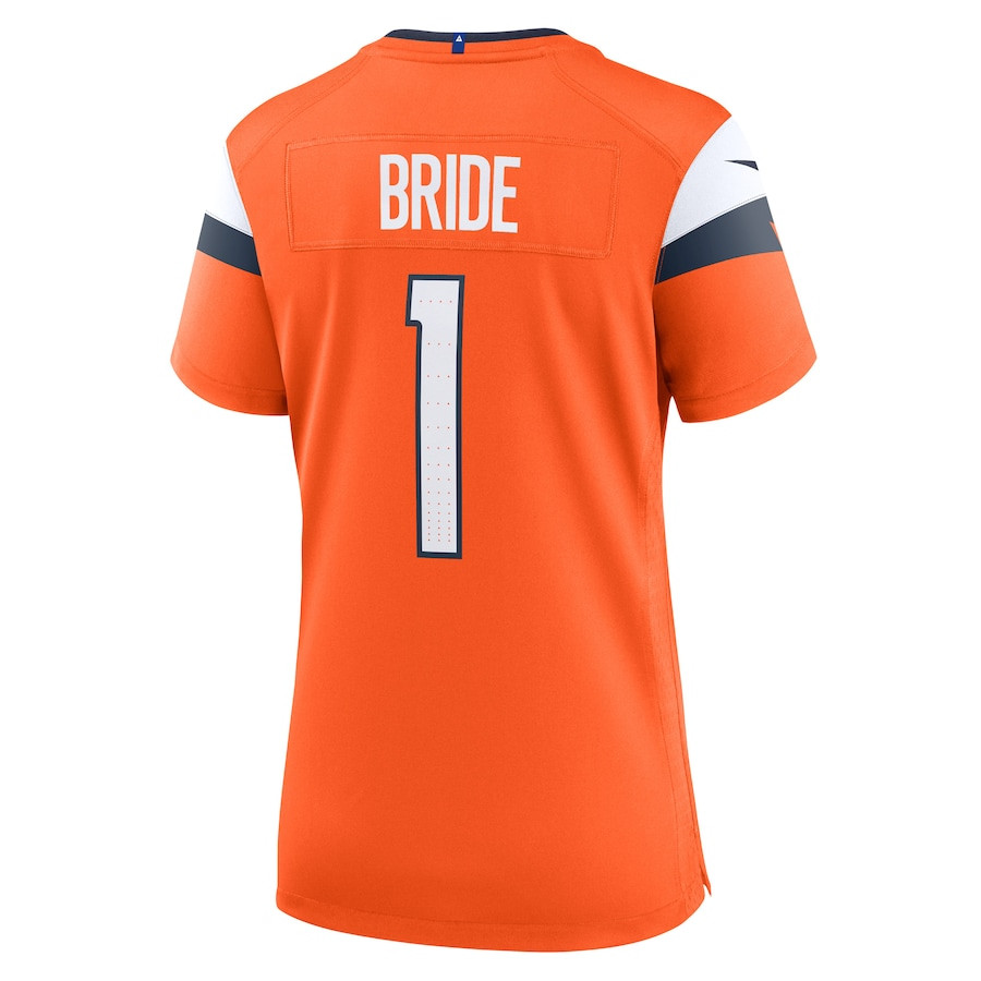 Number 1 Bride Denver Broncos Women's Game Jersey - Orange JS9196 Saliibo - Image 3