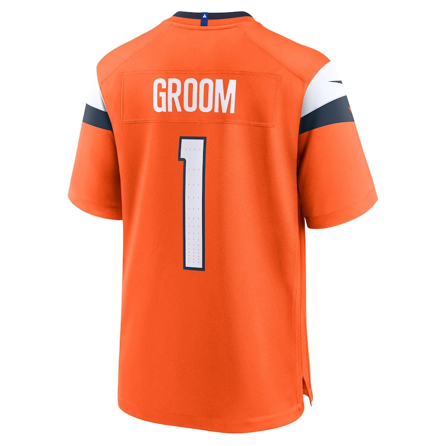 Number 1 Groom Denver Broncos Game Men Jersey - Orange JS5783 Saliibo - Image 3