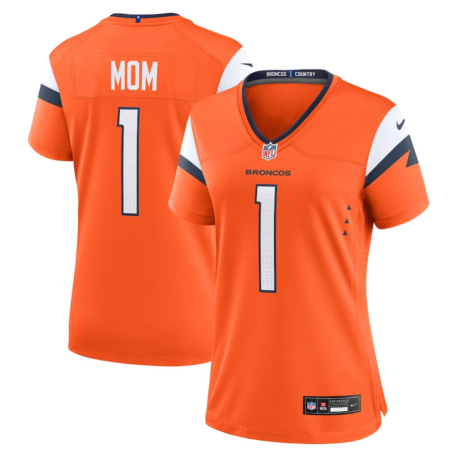 Number 1 Mom Denver Broncos Women's Game Jersey - Orange JS7602 Saliibo