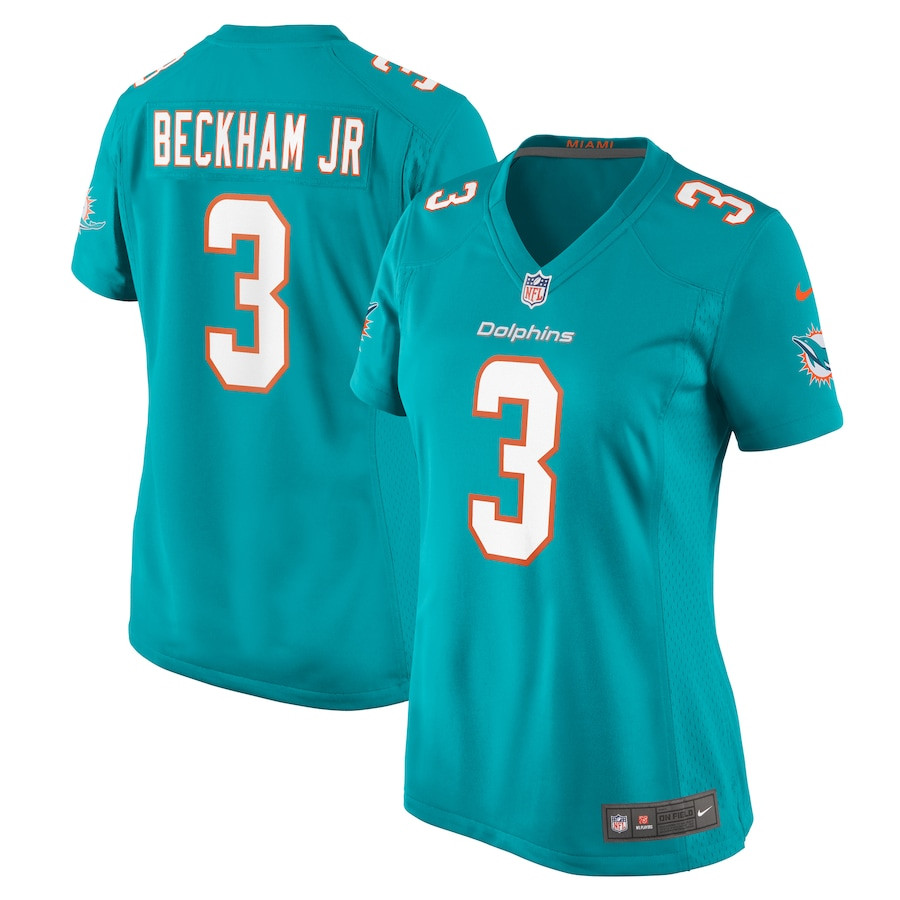 Odell Beckham Jr. 3 Miami Dolphins Women's Game Jersey - Aqua JS9385 Saliibo