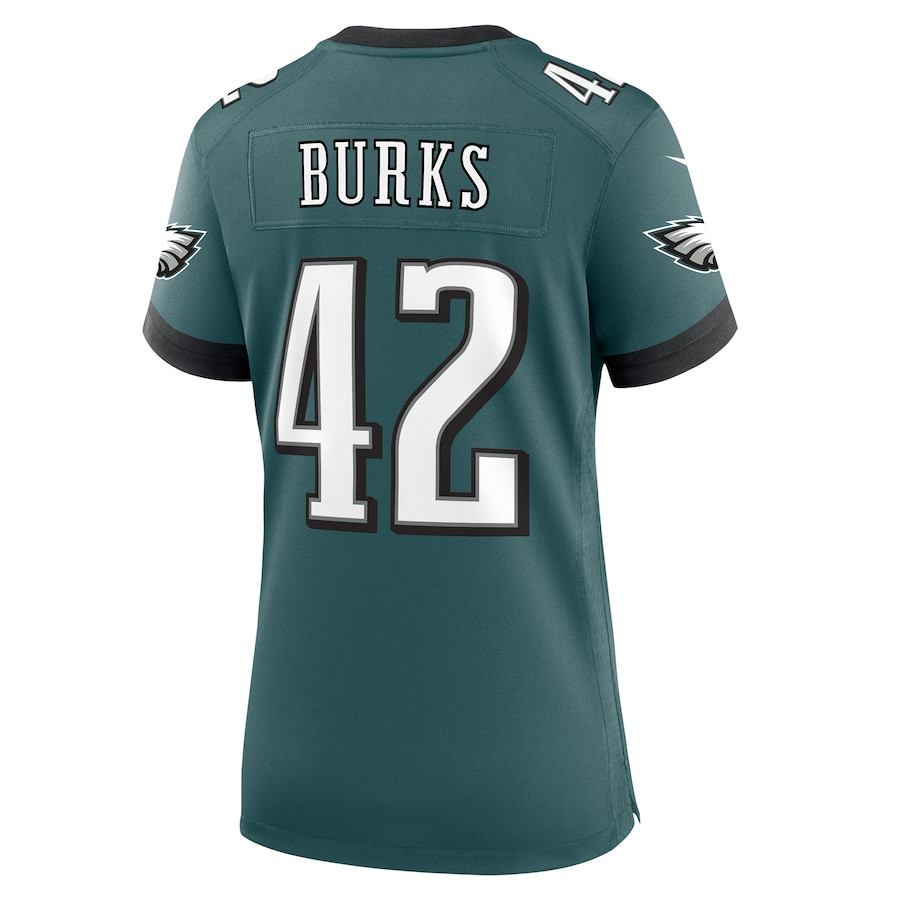 Oren Burks 42 Philadelphia Eagles Women Game Jersey - Midnight Green JS8360 Saliibo - Image 3