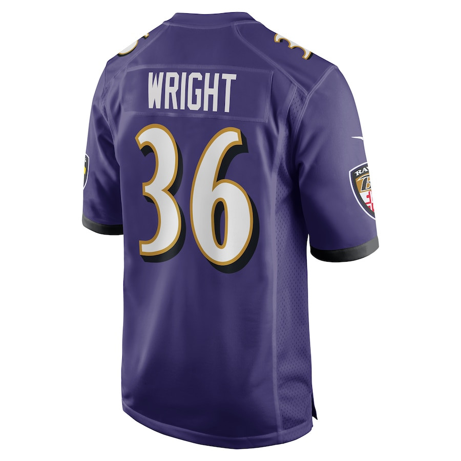 Owen Wright 36 Baltimore Ravens Team Game Men Jersey - Purple JS1133 Saliibo - Image 3