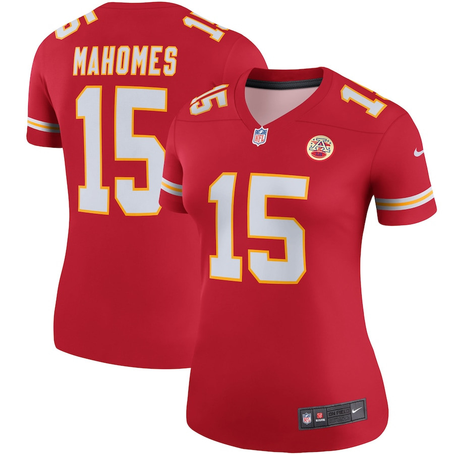 Patrick Mahomes 15 Kansas City Chiefs Women Legend Team Jersey - Red JS8995 Saliibo