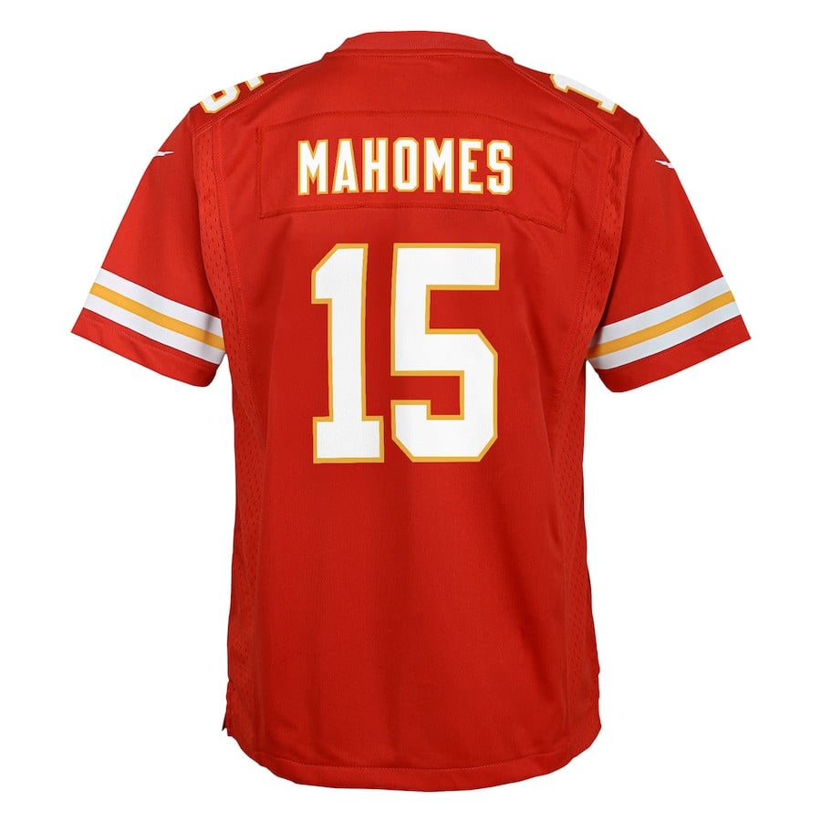 Patrick Mahomes 15 Kansas City Chiefs Youth Super Bowl LIX Game Player Jersey - Red JS2256 Saliibo - Image 3