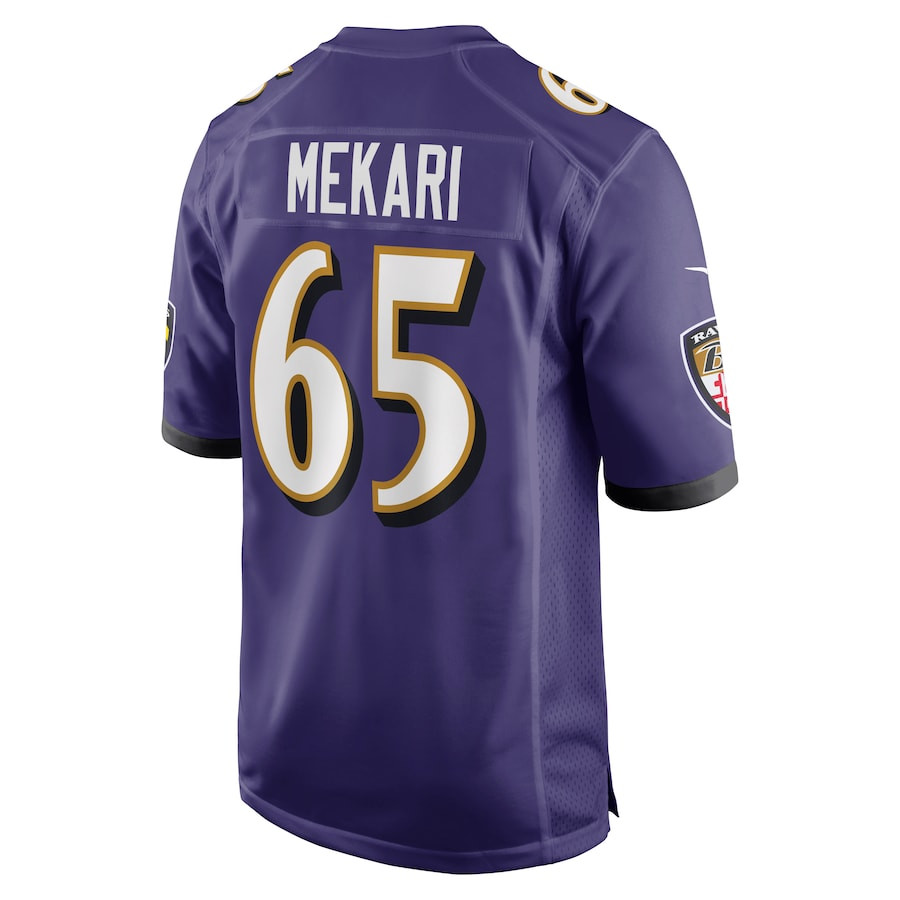 Patrick Mekari 65 Baltimore Ravens Men Game Jersey - Purple JS2664 Saliibo - Image 3
