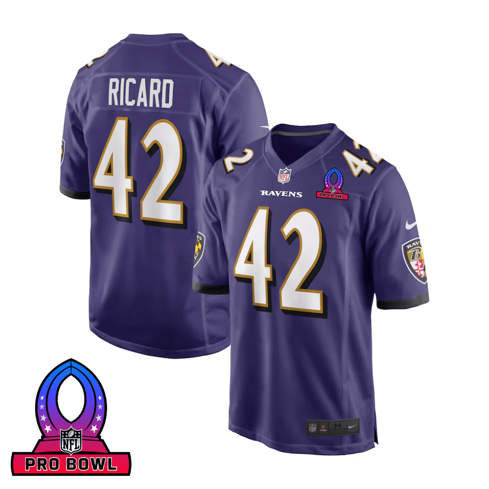 Patrick Ricard 42 Baltimore Ravens 2025 Pro Bowl Patch Game Men Jersey - Purple JS9904 Saliibo