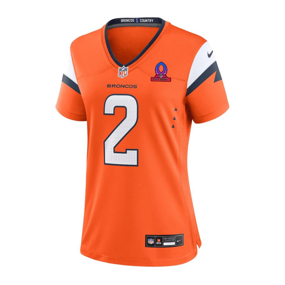 Patrick Surtain II 2 Denver Broncos 2025 Pro Bowl Patch Women Game Jersey - Orange JS5301 Saliibo - Image 3