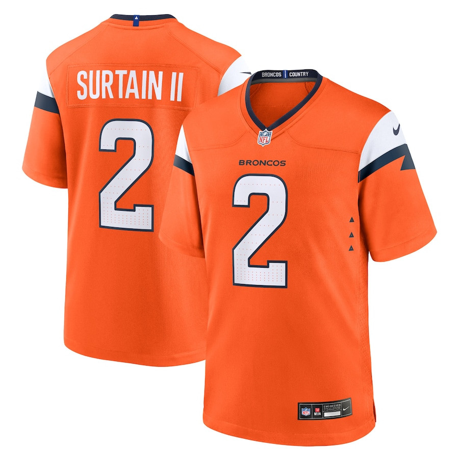 Patrick Surtain II 2 Denver Broncos Game Men Jersey - Orange JS9790 Saliibo