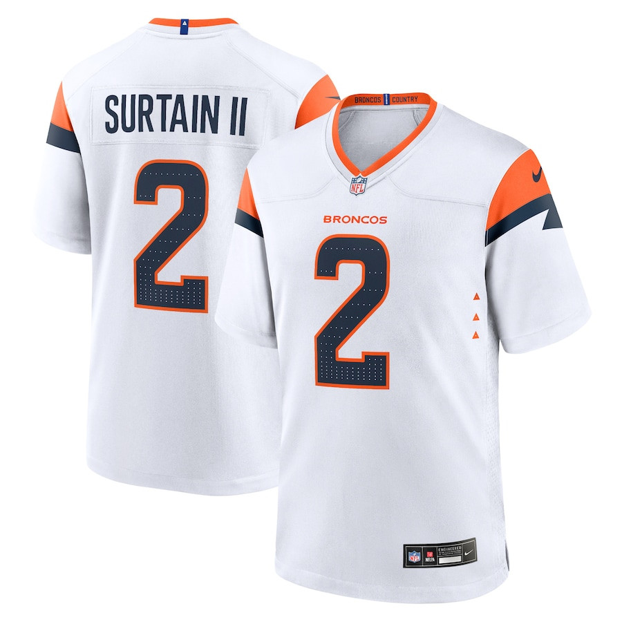 Patrick Surtain II 2 Denver Broncos Game Men Jersey - White JS3986 Saliibo