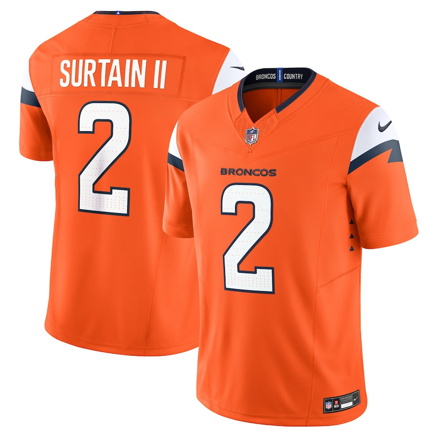 Patrick Surtain II 2 Denver Broncos Vapor F.U.S.E. Limited Men Jersey - Orange JS8955 Saliibo