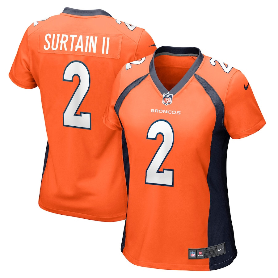 Patrick Surtain II 2 Denver Broncos Women Game Jersey - Orange JS4940 Saliibo