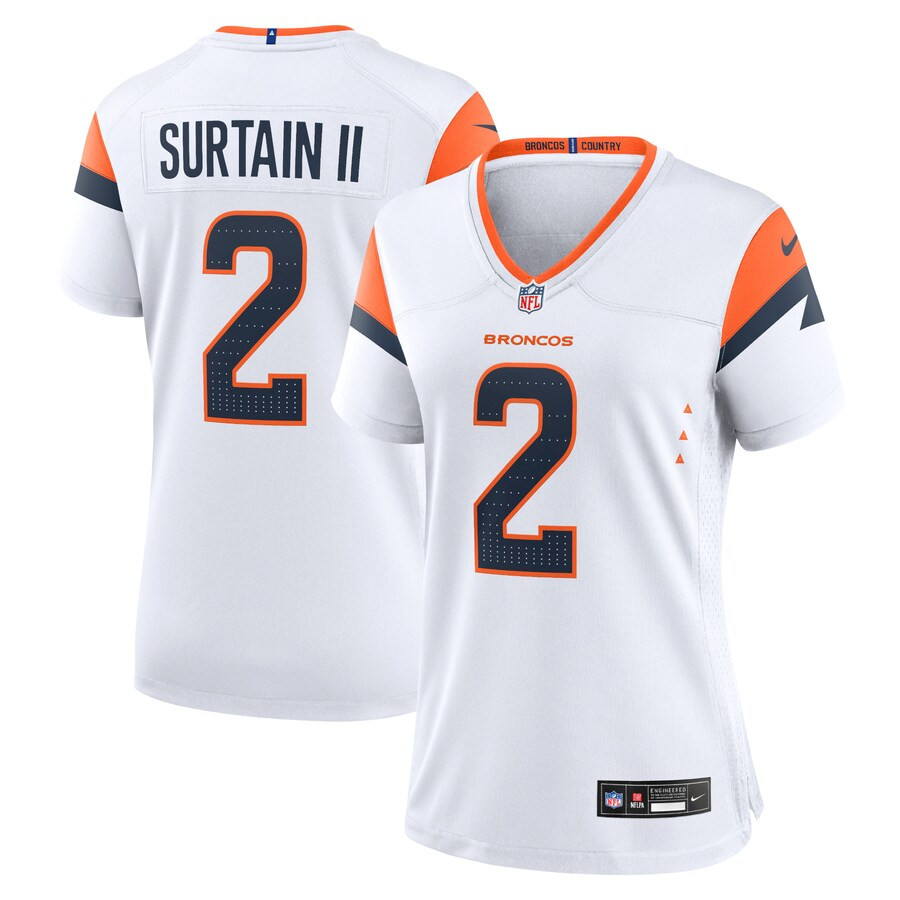 Patrick Surtain II 2 Denver Broncos Women Game Jersey - White JS6004 Saliibo
