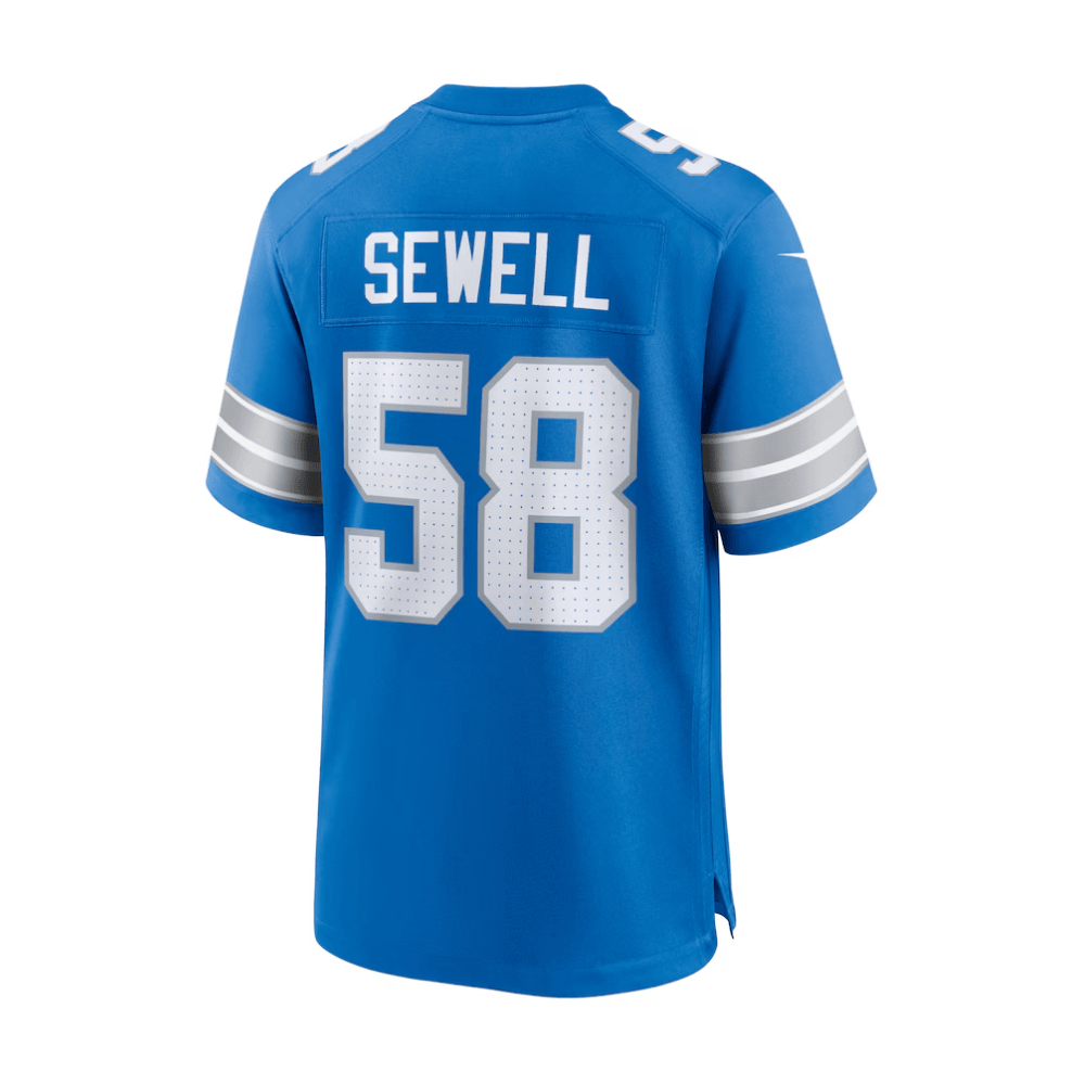 Penei Sewell 58 Detroit Lions 2025 Pro Bowl Patch Game Men Jersey - Blue JS2320 Saliibo - Image 3