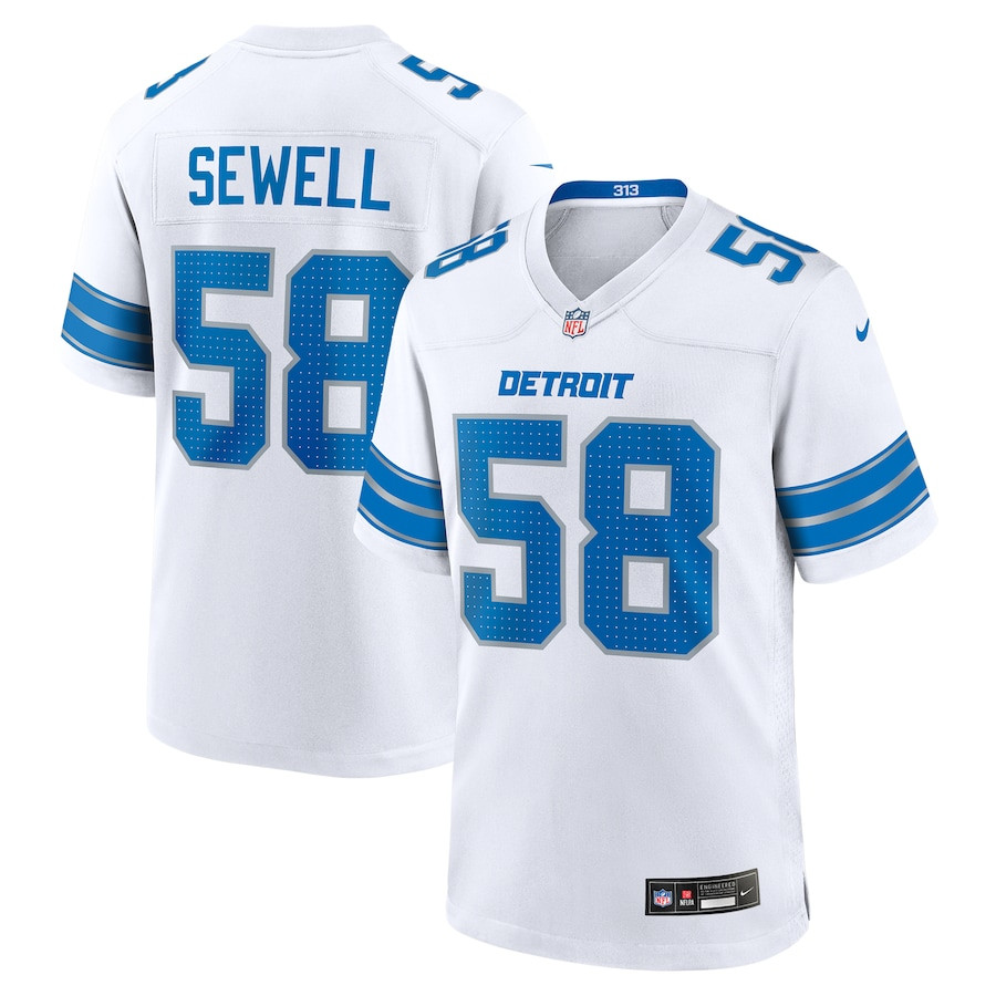 Penei Sewell 58 Detroit Lions Game Men Jersey - White JS4630 Saliibo