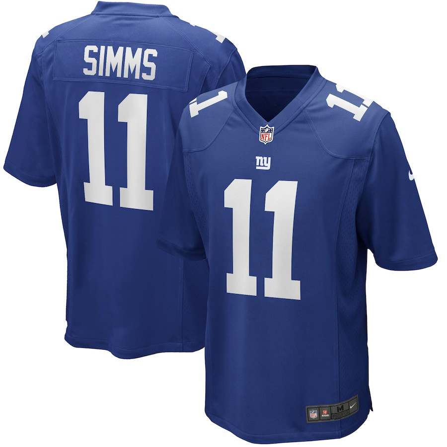 Phil Simms 11 New York Giants Men Game Retired Jersey - Royal JS8205 Saliibo
