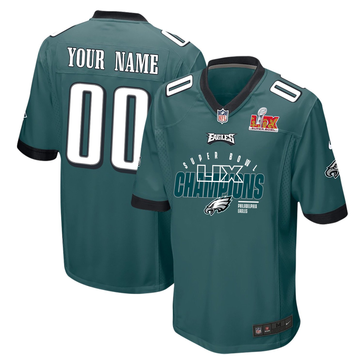Philadelphia Eagles Super Bowl LIX Champions Legacy Iconic Victory Game Men Jersey - Midnight Green JS7926 Saliibo