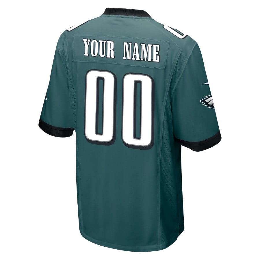 Philadelphia Eagles Super Bowl LIX Champions V3 Game Men Custom Jersey - Midnight Green JS7381 Saliibo - Image 3