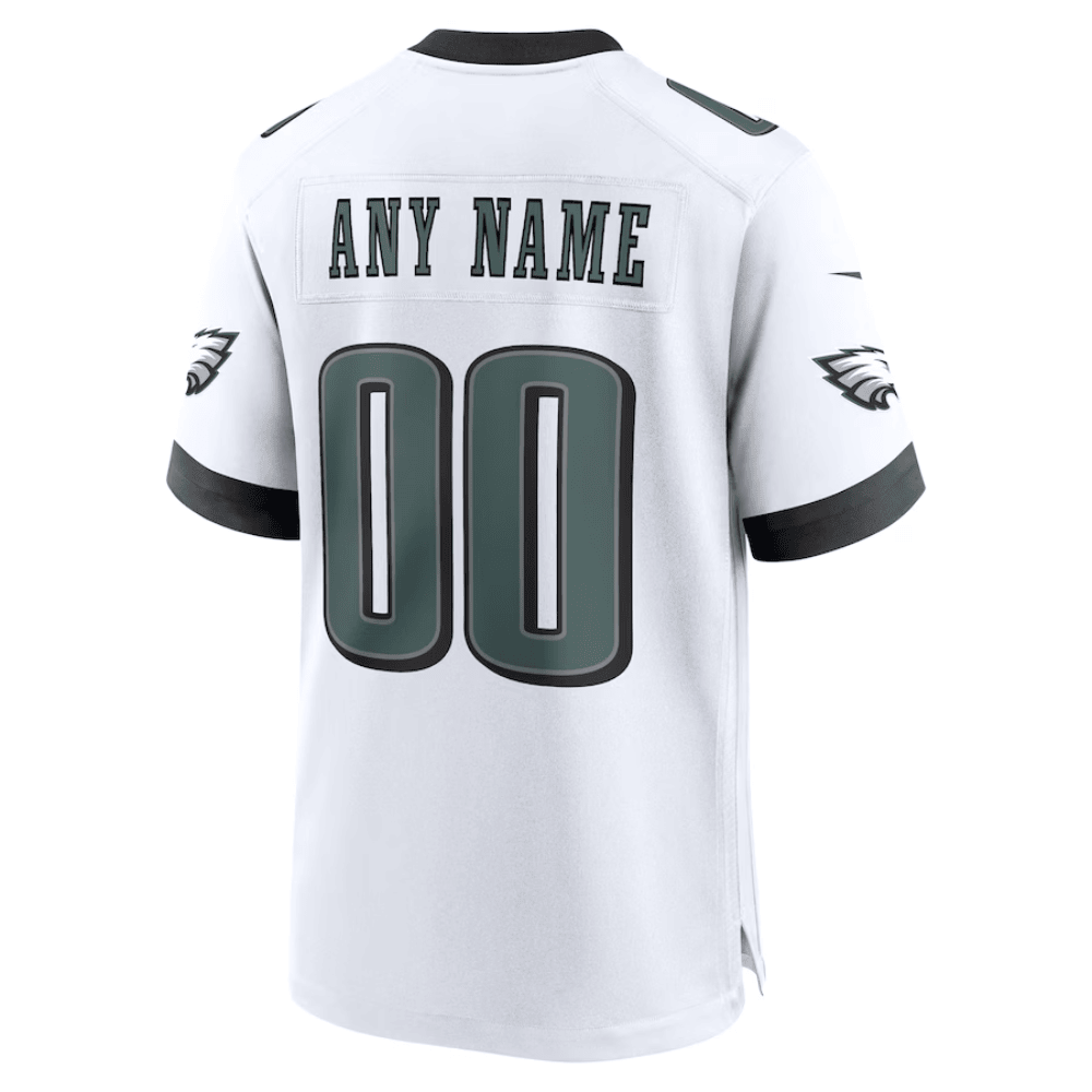 Philadelphia Eagles Super Bowl LIX Patch Game Men Custom Jersey - White JS2434 Saliibo - Image 3