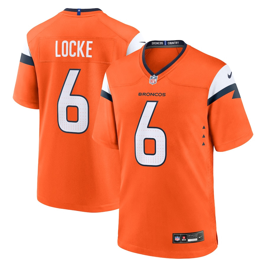 P.J. Locke 6 Denver Broncos Team Game Men Jersey - Orange JS8929 Saliibo