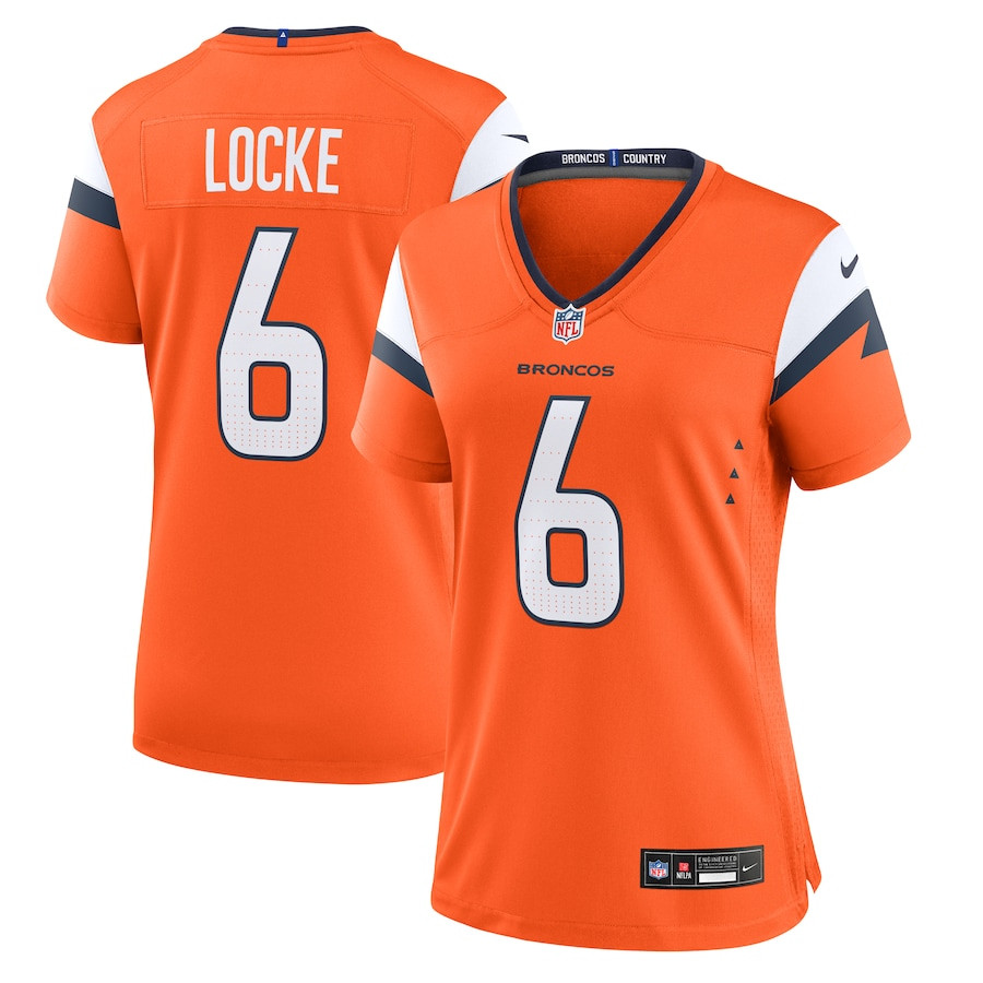 P.J. Locke 6 Denver Broncos Women's Team Game Jersey - Orange JS1424 Saliibo