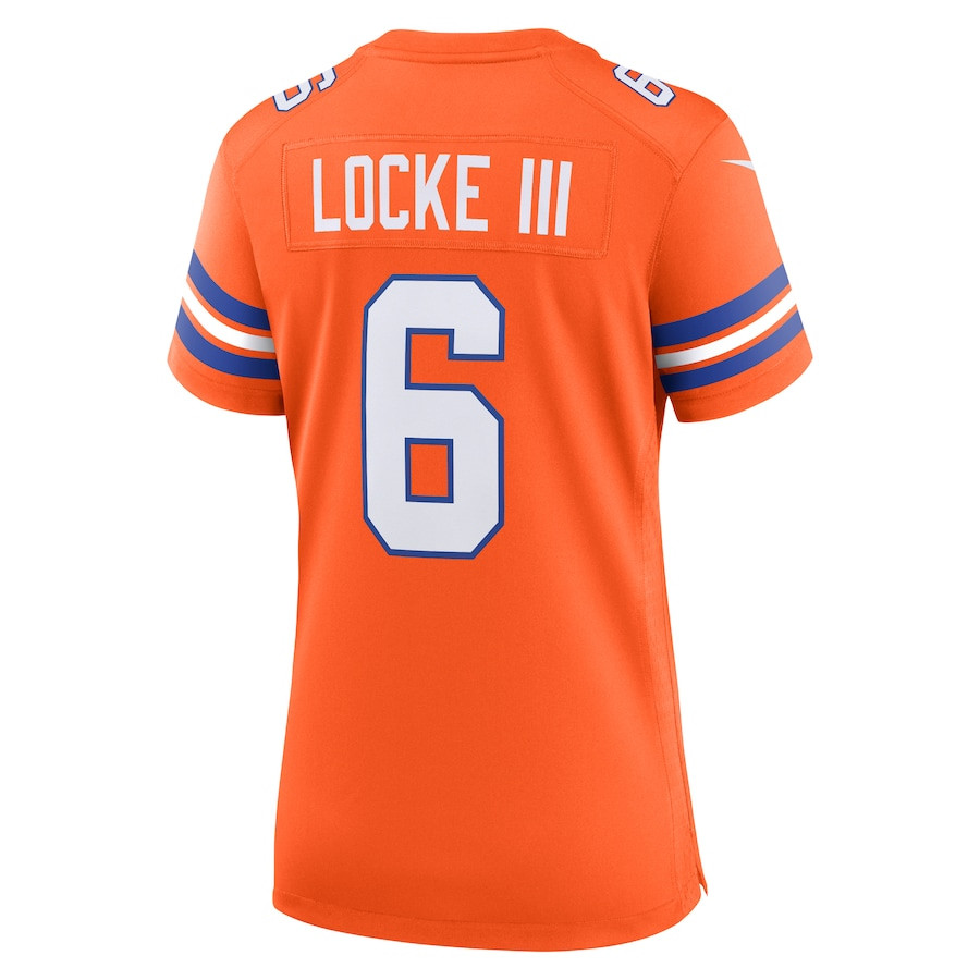 P.J. Locke III 6 Denver Broncos Women's Mile High Collection 1977 Throwback Player Game Jersey - Orange JS1511 Saliibo - Image 3