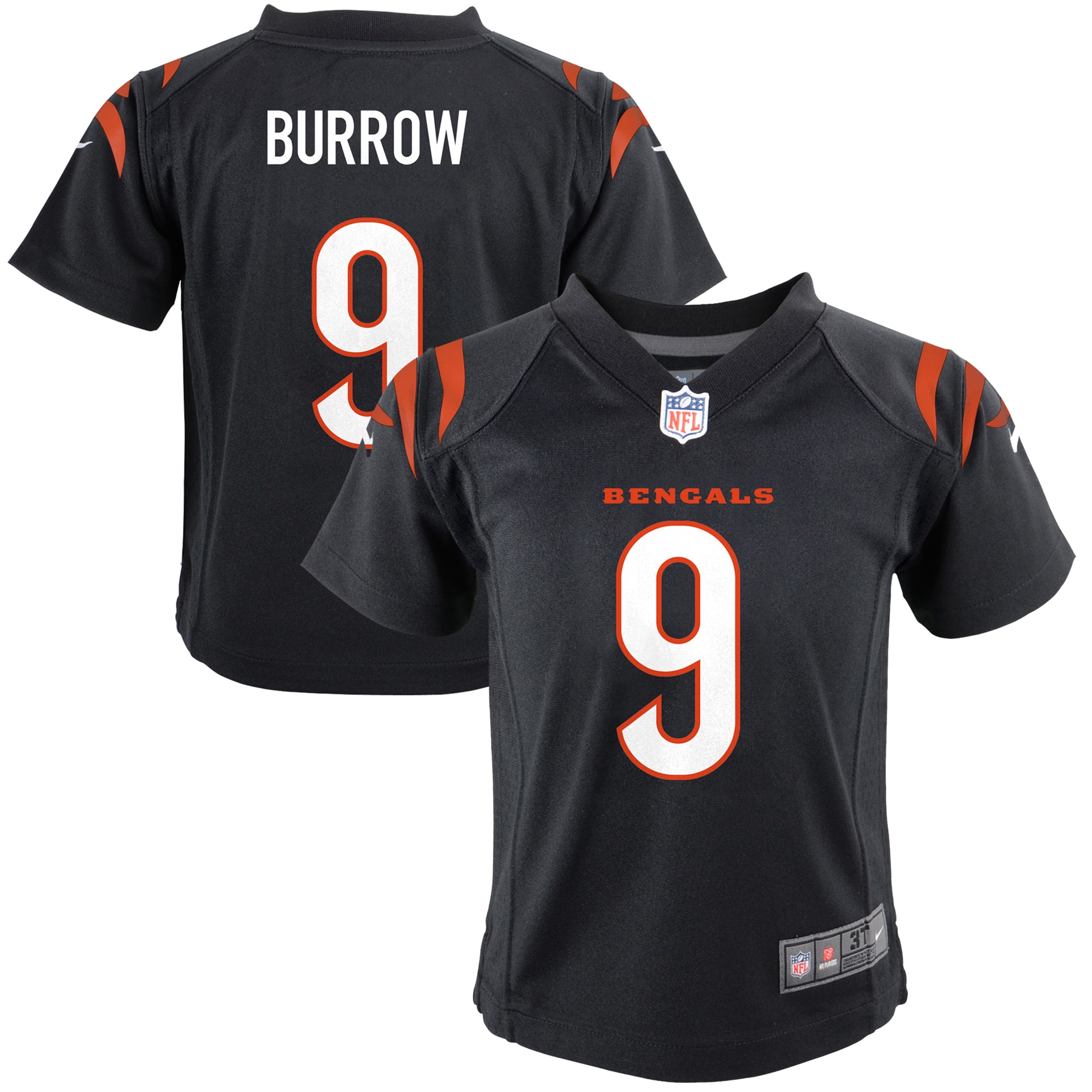 Preschool Cincinnati Bengals Joe Burrow Black Game Jersey JS3010 Saliibo