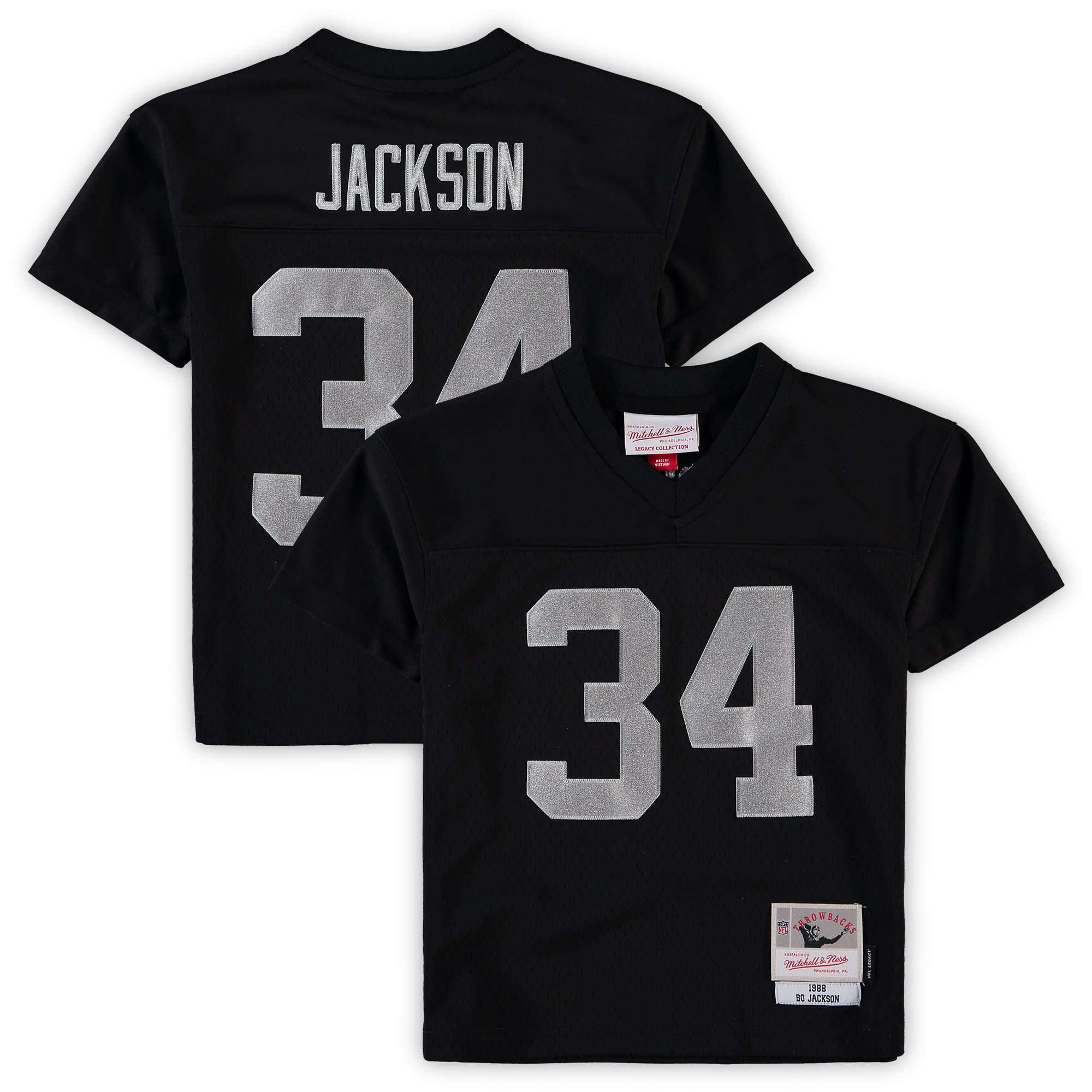 Preschool Las Vegas Raiders Bo Jackson Mitchell & Ness Black 1988 Retired Player Legacy Jersey JS8773 Saliibo