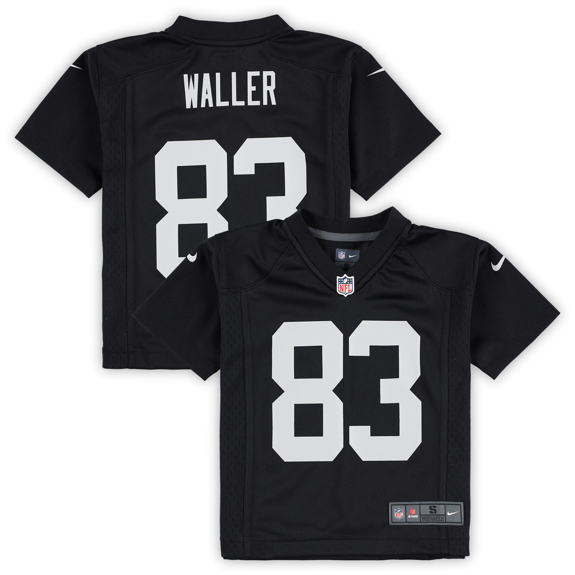 Preschool Las Vegas Raiders Darren Waller Black Game Jersey JS5739 Saliibo
