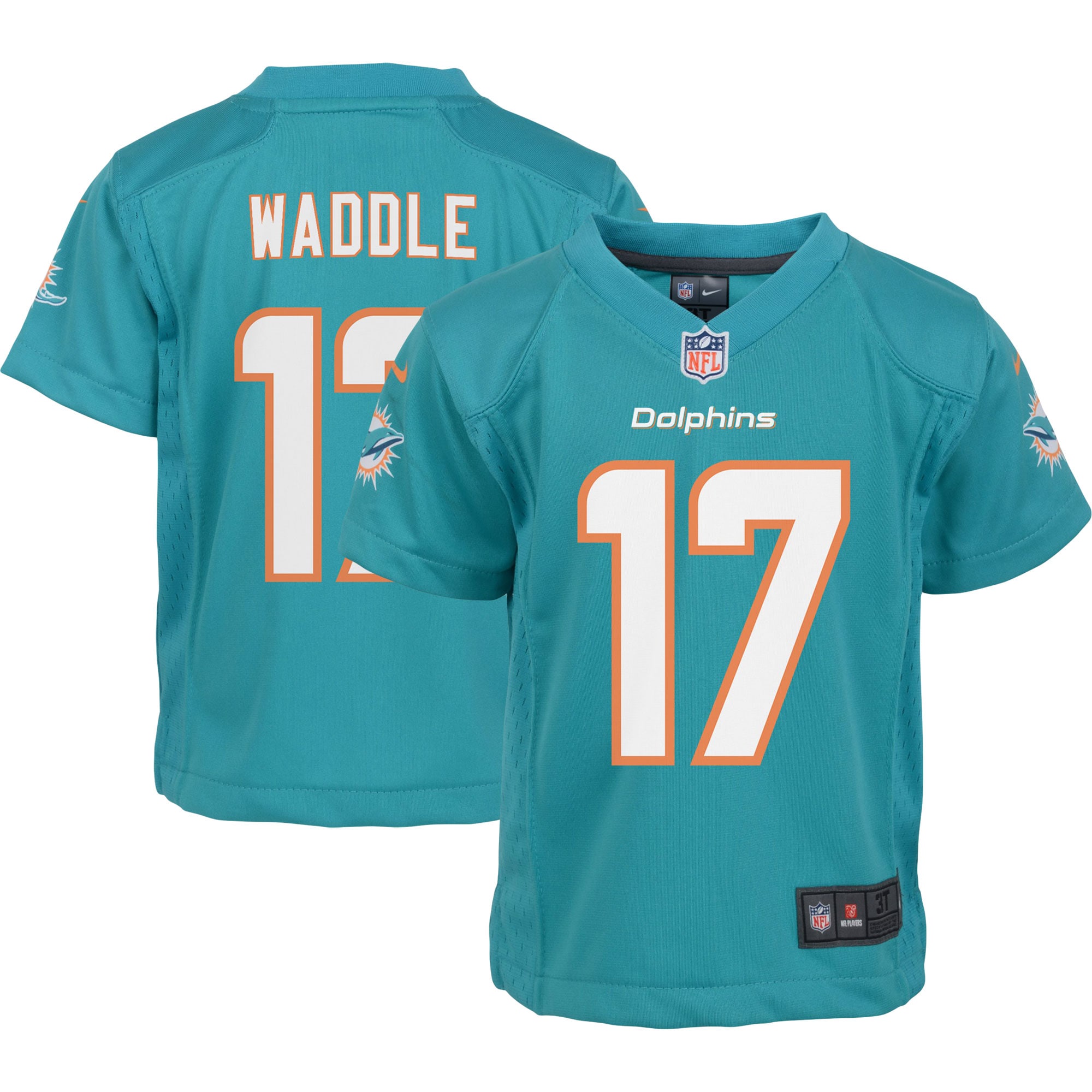 Preschool Miami Dolphins Jaylen Waddle Aqua Game Jersey JS3929 Saliibo
