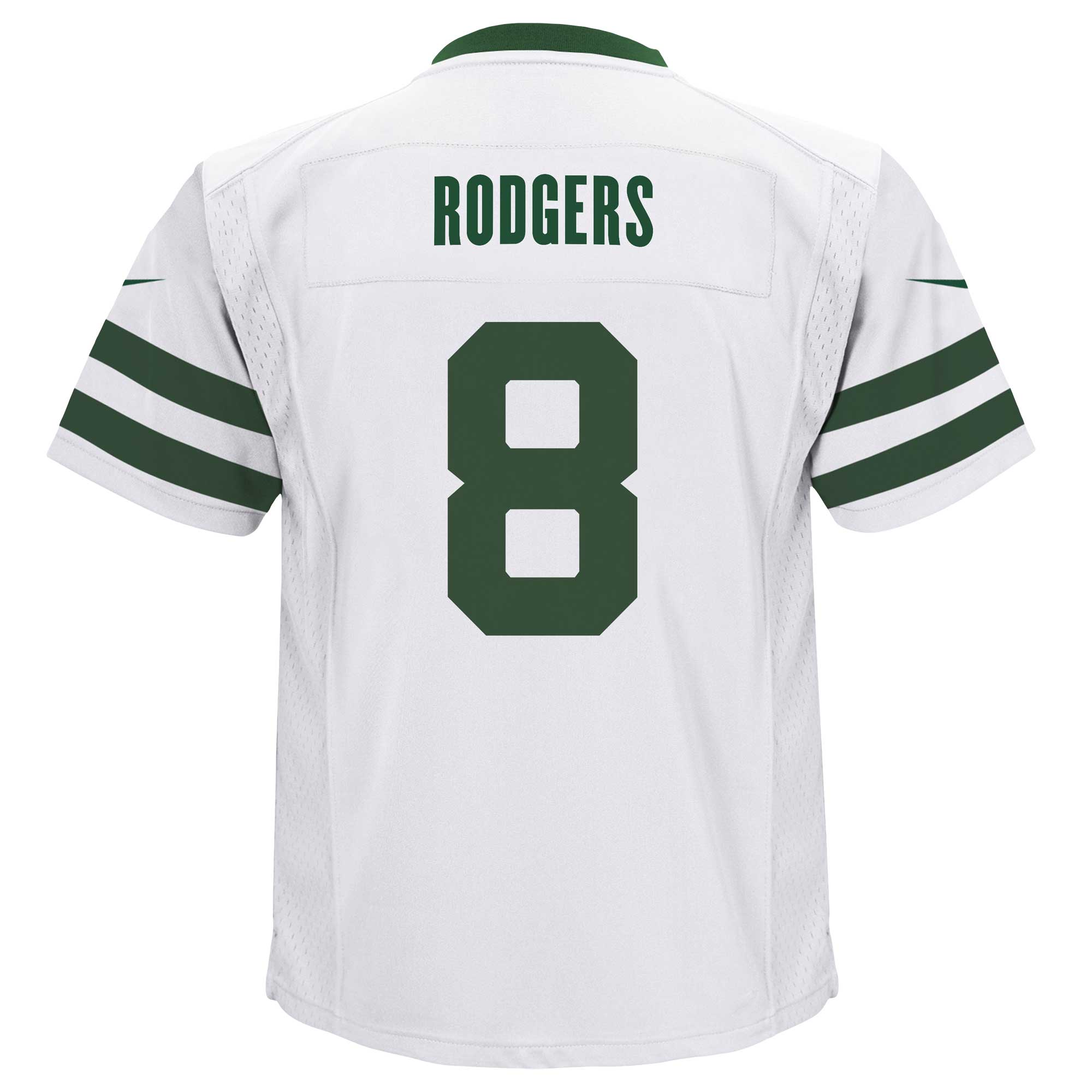 Preschool New York Jets Aaron Rodgers Legacy White Game Jersey JS1808 Saliibo - Image 3