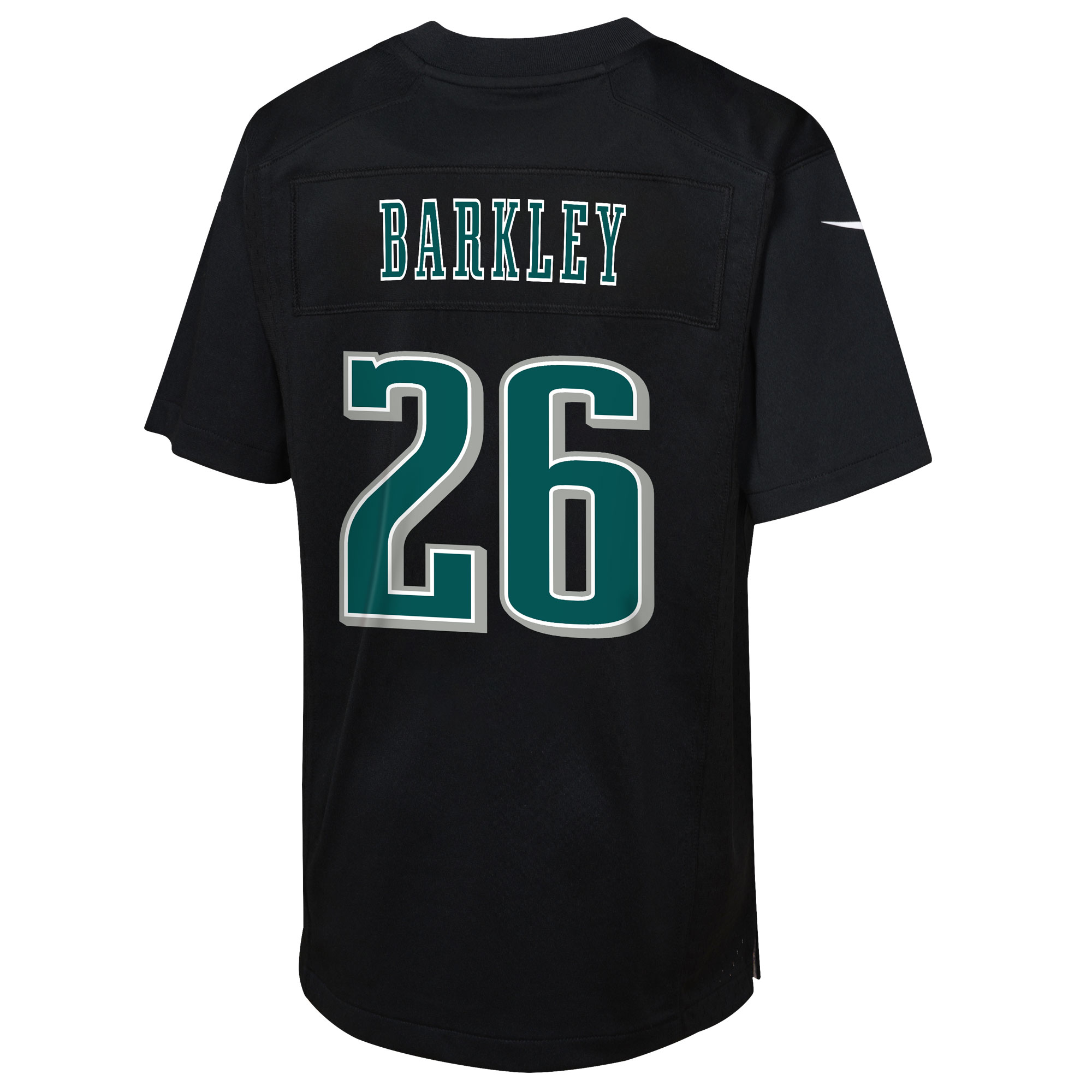 Preschool Philadelphia Eagles Saquon Barkley Carbon Black Super Bowl LIX Patch Fashion Game Player Jersey JS6031 Saliibo - Image 3
