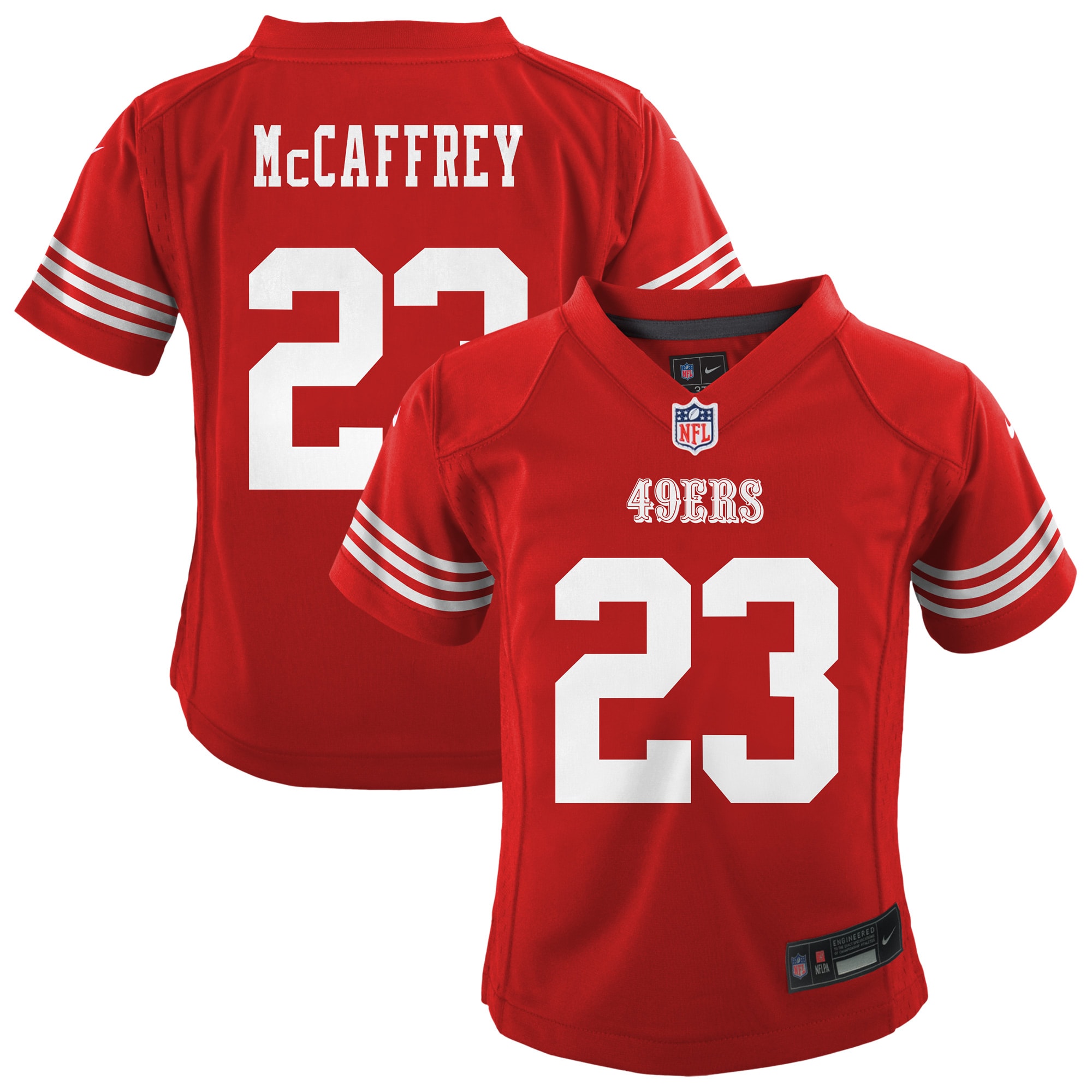 Preschool San Francisco 49ers Christian McCaffrey Scarlet Player Game Jersey JS4913 Saliibo