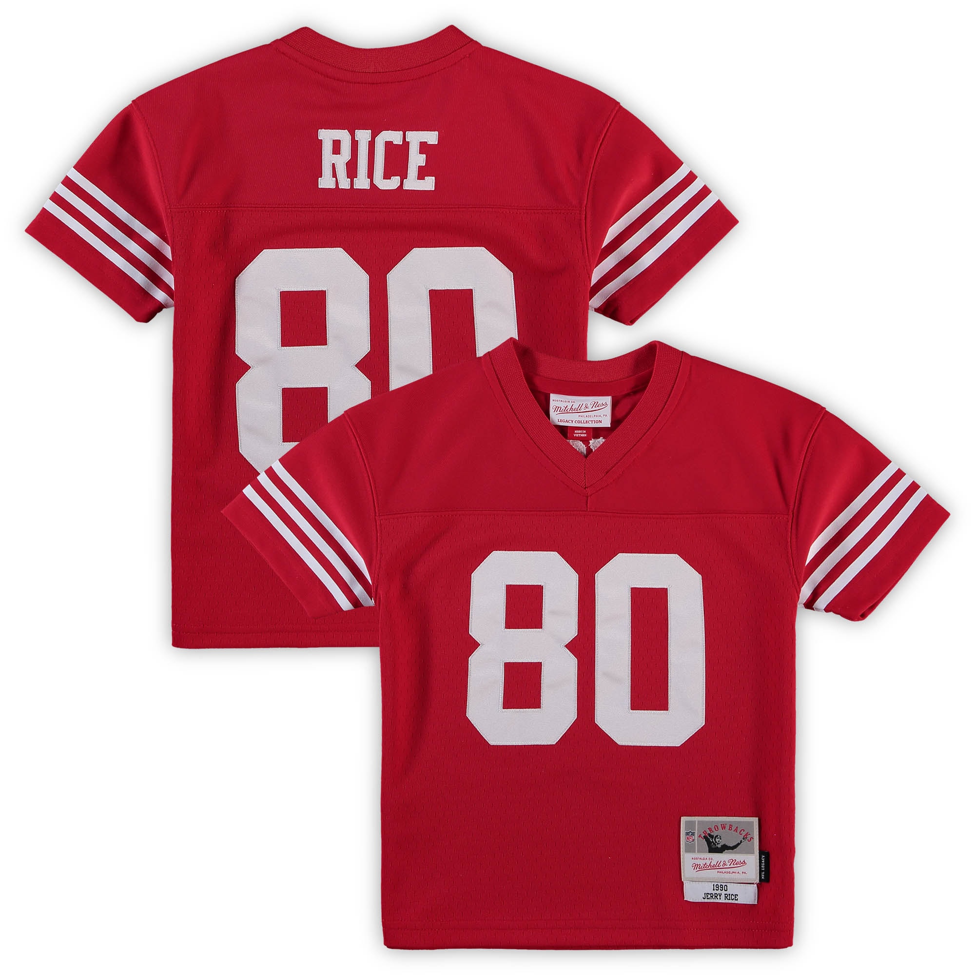 Preschool San Francisco 49ers Jerry Rice Mitchell & Ness Scarlet 1990 Retired Player Legacy Jersey JS4958 Saliibo
