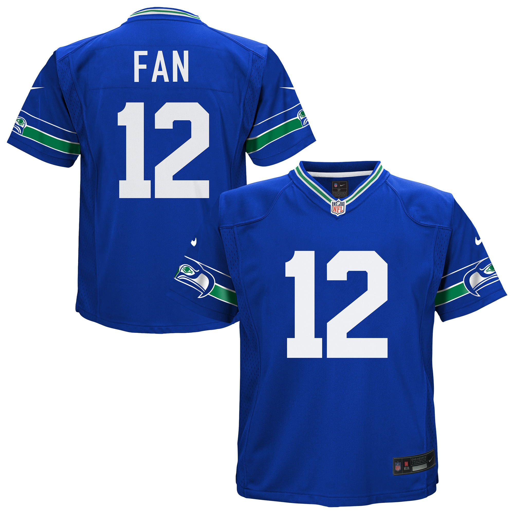 Preschool Seattle Seahawks 12th Fan Royal Alternate Game Jersey JS7131 Saliibo