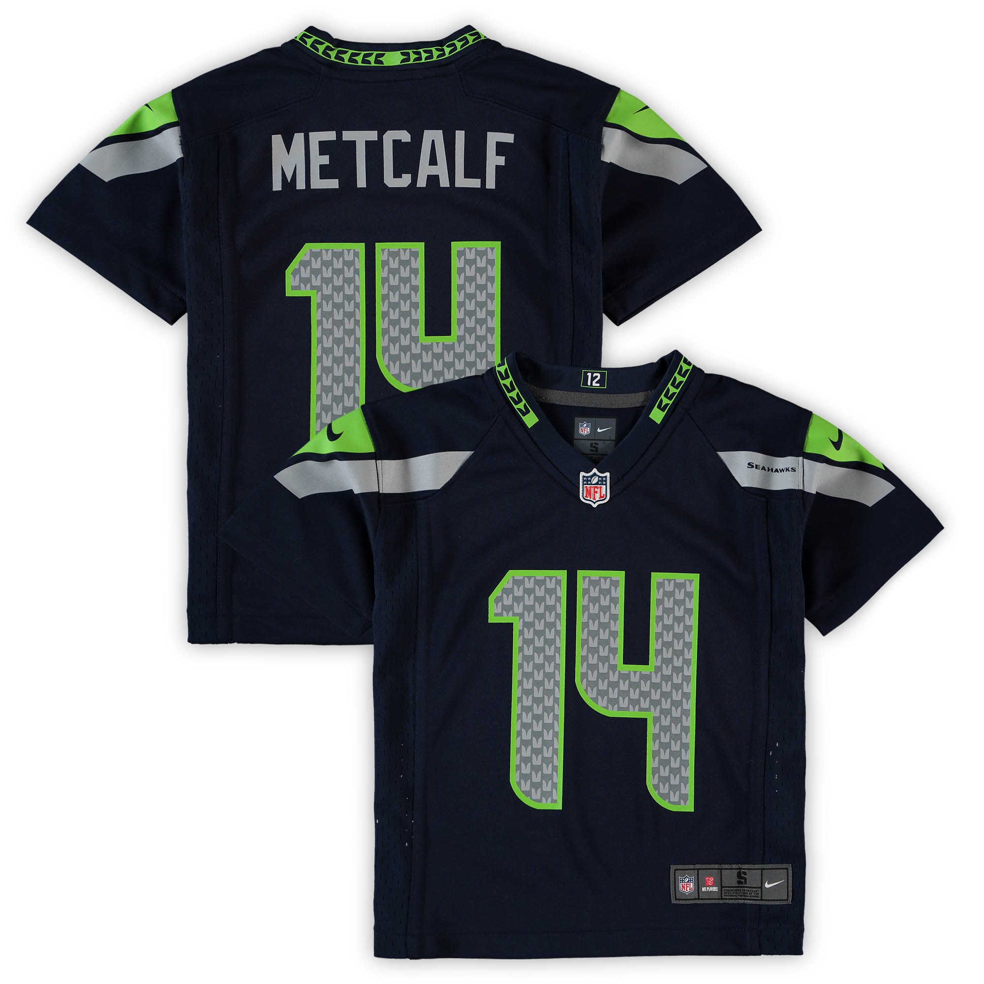 Preschool Seattle Seahawks DK Metcalf Navy Game Jersey JS2659 Saliibo
