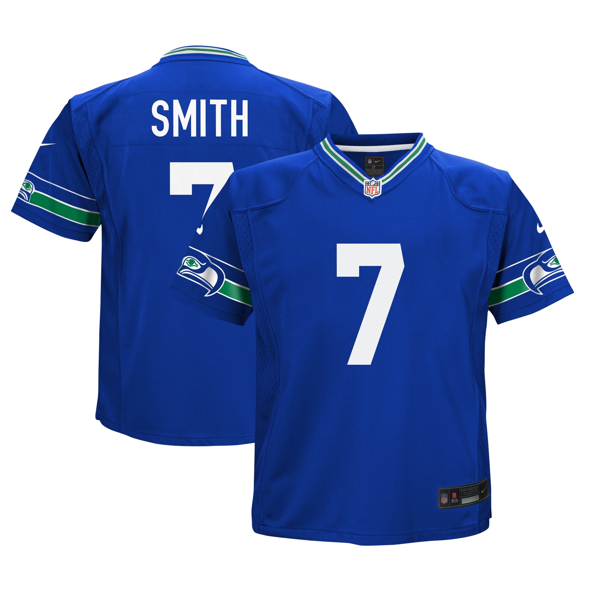 Preschool Seattle Seahawks Geno Smith Royal Game Jersey JS4821 Saliibo