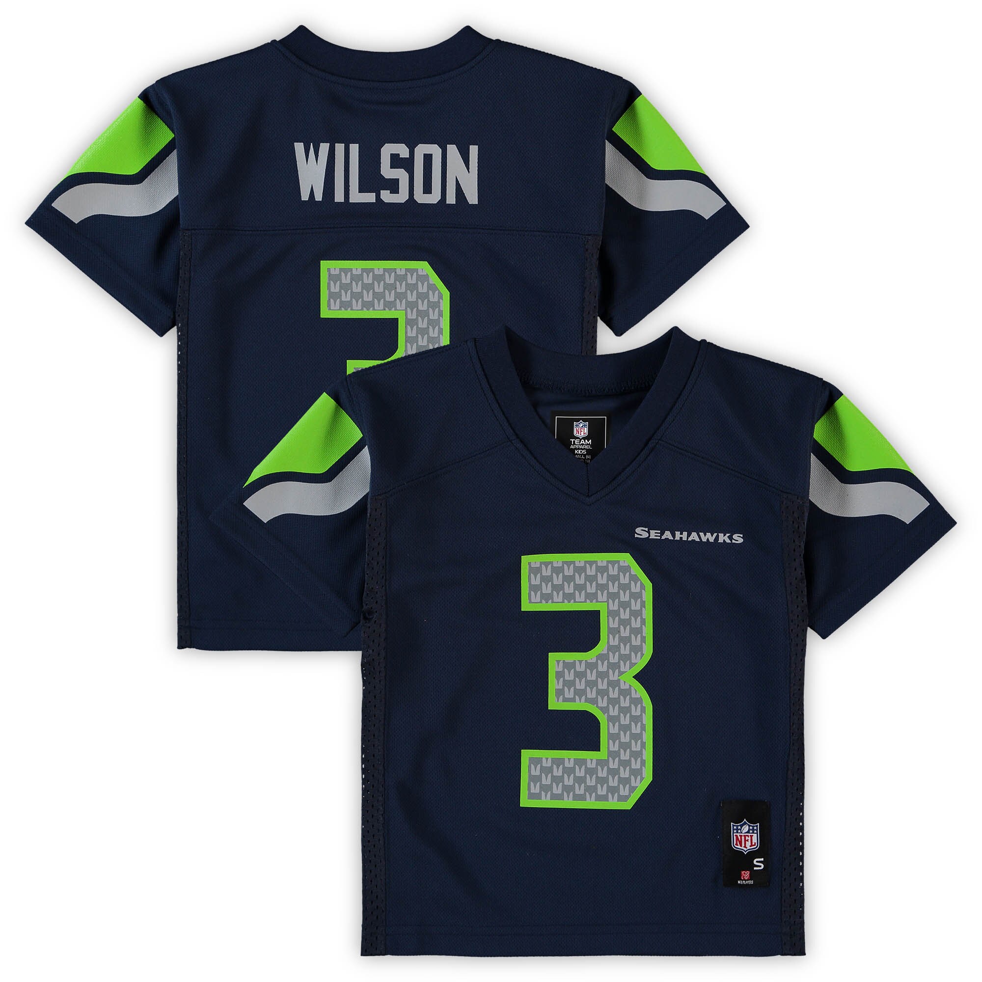 Preschool Seattle Seahawks Russell Wilson College Navy Player Jersey JS5207 Saliibo