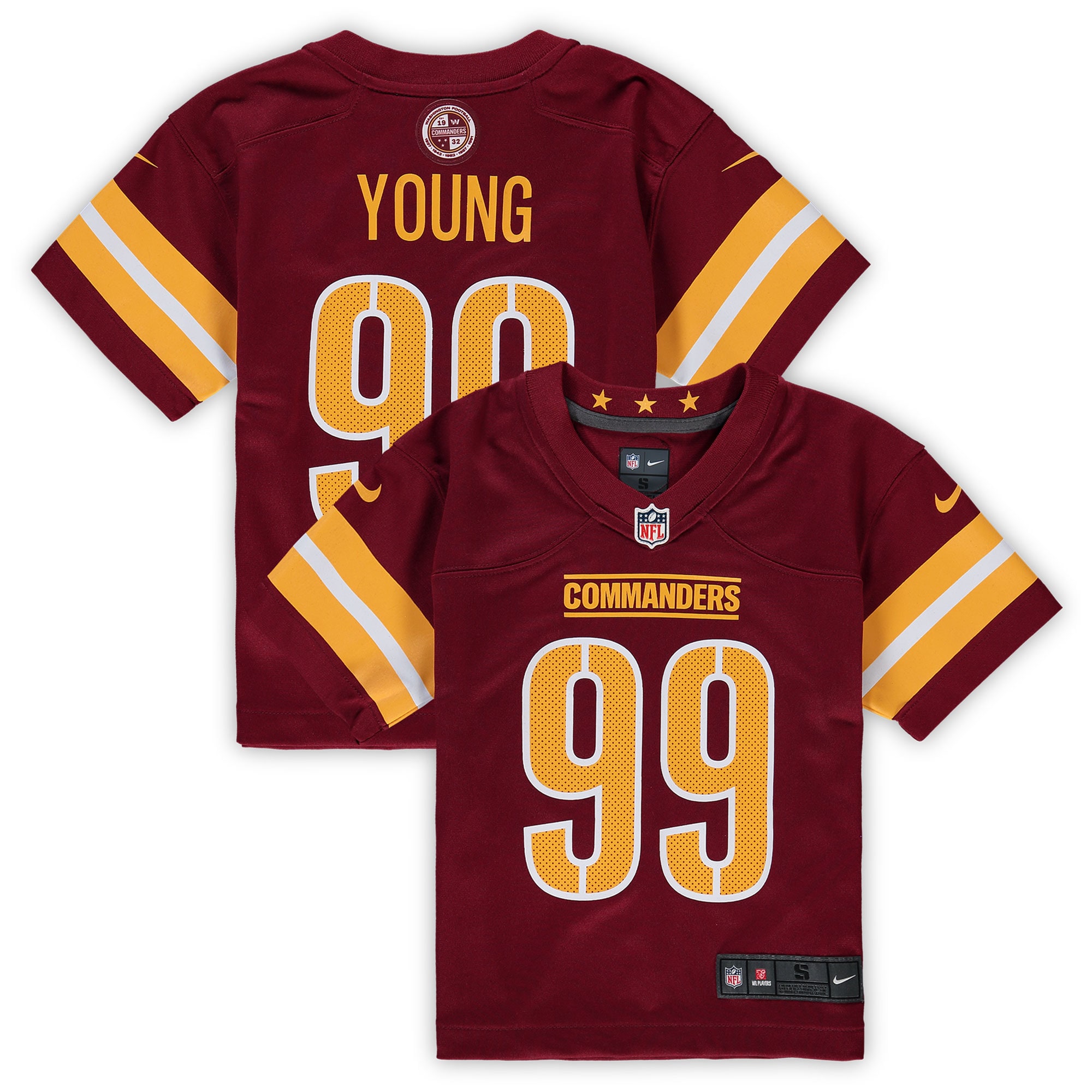 Preschool Washington Commanders Chase Young Burgundy Game Jersey JS6000 Saliibo