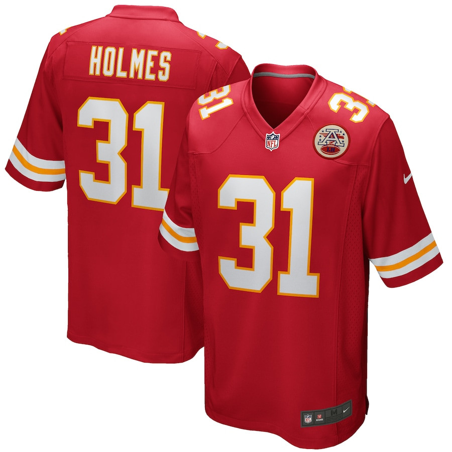 Priest Holmes 31 Kansas City Chiefs Men Game Retired Jersey - Red JS4709 Saliibo
