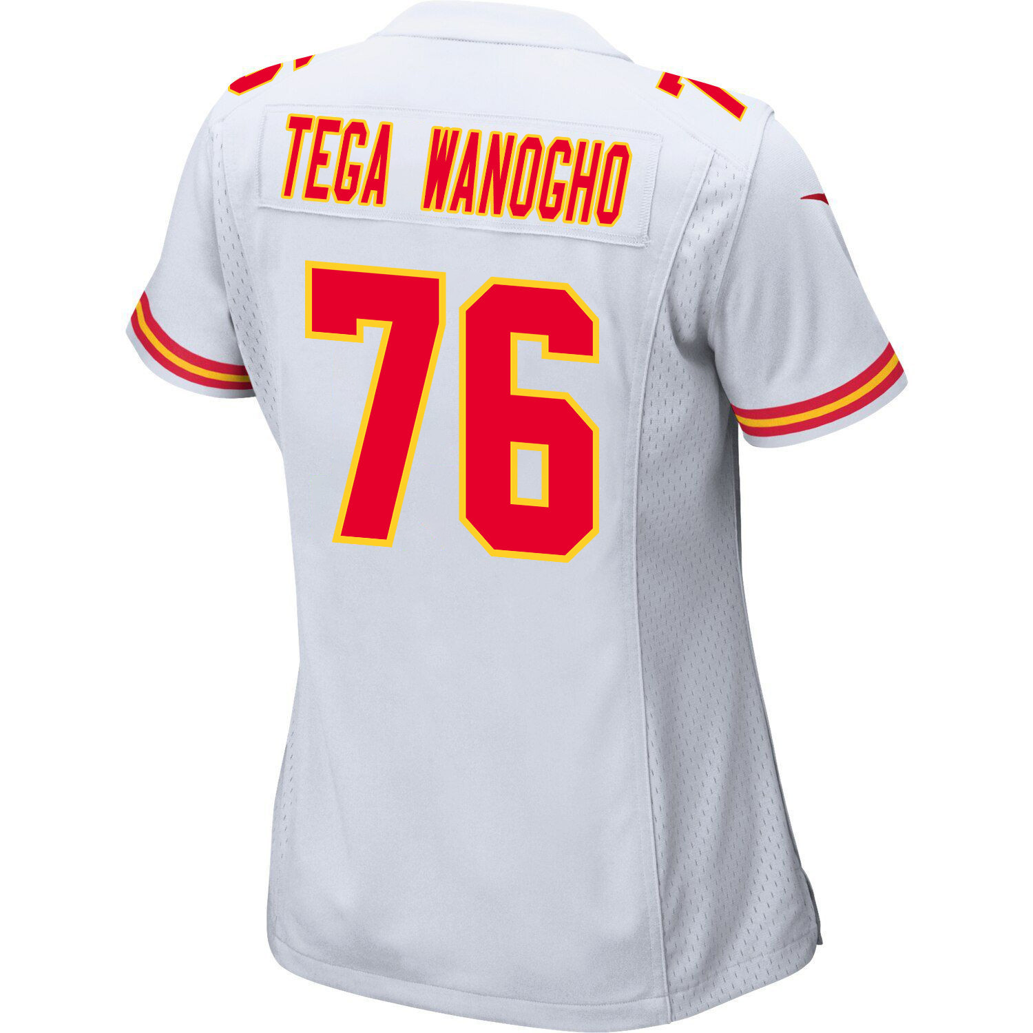 Prince Tega Wanogho 76 Kansas City Chiefs Super Bowl LVIII Champions 4 Stars Patch Game Women Jersey - White JS2444 Saliibo - Image 3