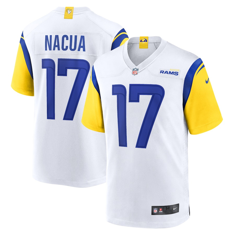Puka Nacua 17 Los Angeles Rams Team Game Men Jersey - White JS7065 Saliibo