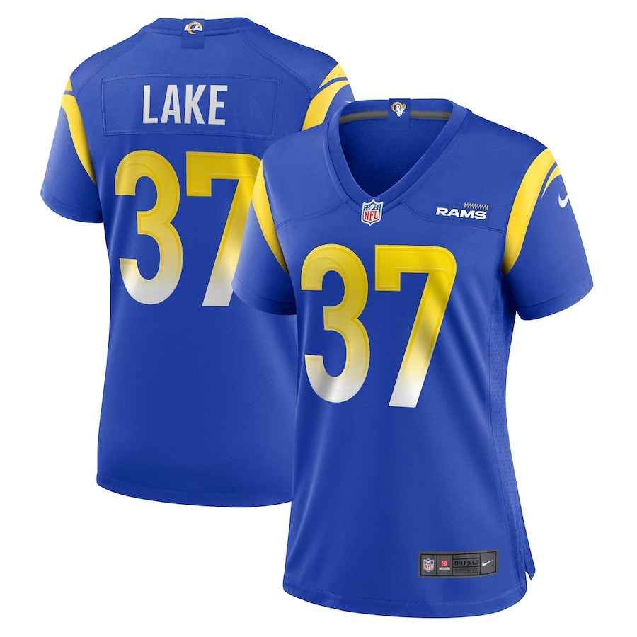 Quentin Lake 37 Los Angeles Rams Women's Game Jersey - Royal JS2637 Saliibo