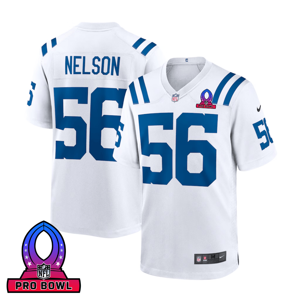 Quenton Nelson 56 Indianapolis Colts 2025 Pro Bowl Patch Game Men Jersey - White JS9242 Saliibo
