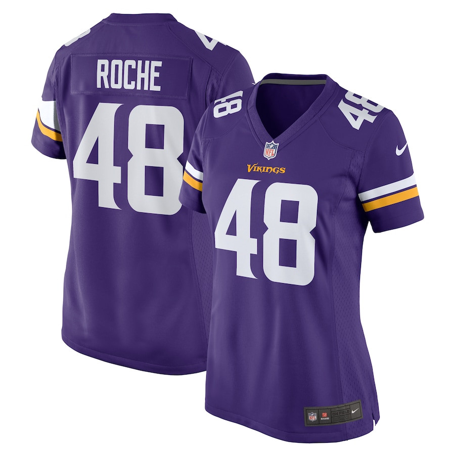 Quincy Roche 48 Minnesota Vikings Team Game Women Jersey - Purple JS1771 Saliibo