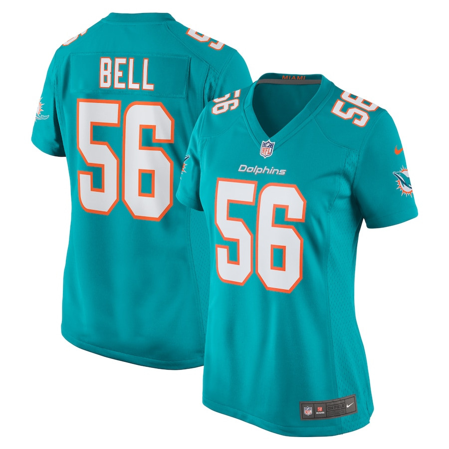 Quinton Bell 56 Miami Dolphins Game Women Jersey - Aqua JS1147 Saliibo