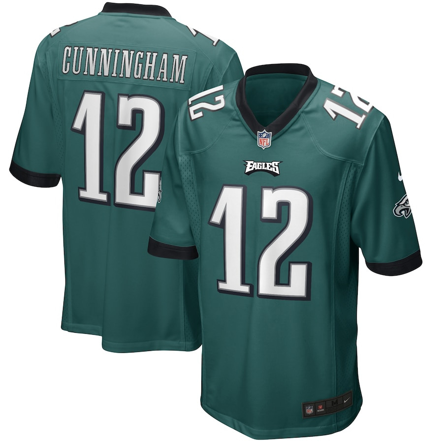 Randall Cunningham 12 Philadelphia Eagles Men Game Retired Jersey - Midnight Green JS3040 Saliibo